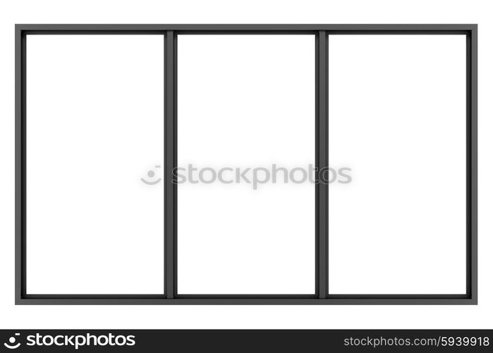 black metallic window isolated on white background