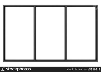 black metallic window isolated on white background