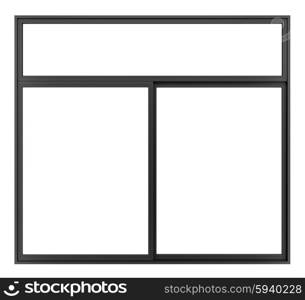 black metallic window isolated on white background