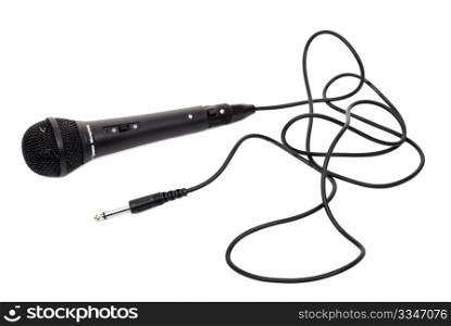 Black microphone with cable