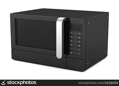 black microwave oven isolated on white background