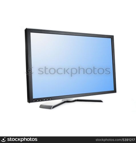black monitor on white background