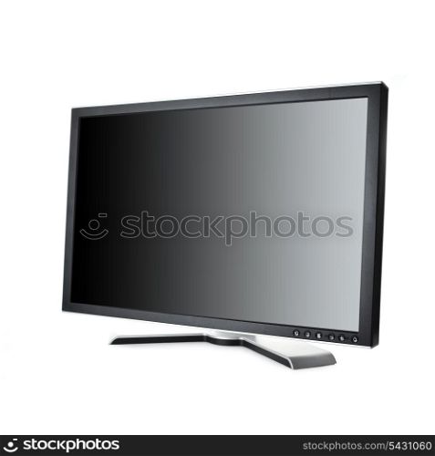 black monitor on white background