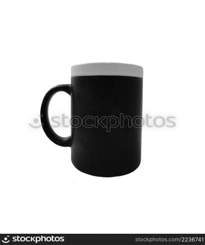 Black mug isolated on white background. Black mug isolated