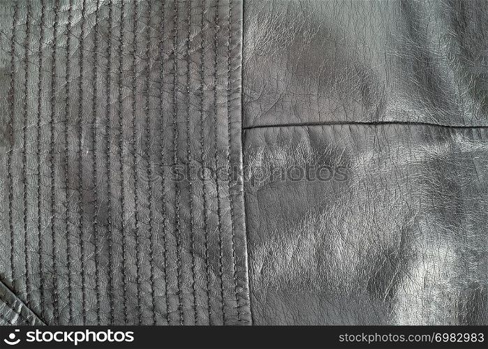 black Natural leather texture with stitches. Closeup.. black Natural leather texture with stitches. Closeup