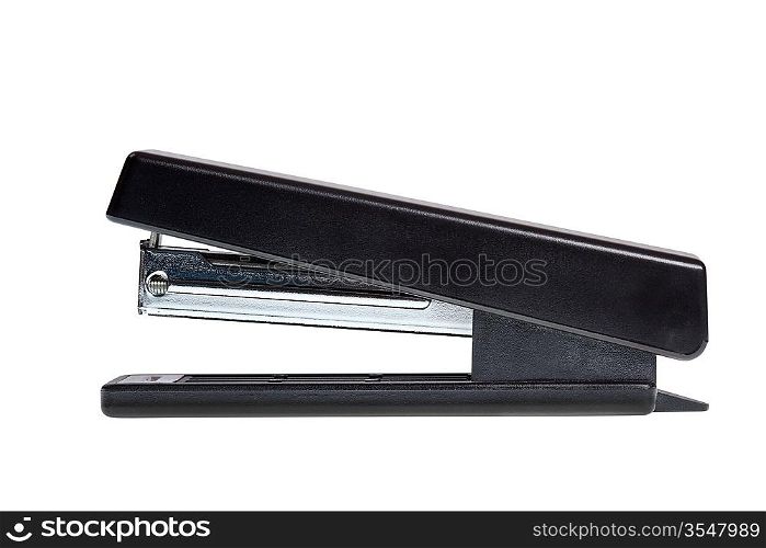 Black office stapler isolated