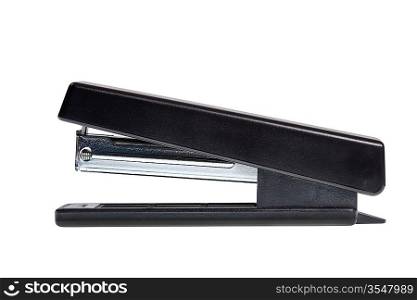 Black office stapler isolated