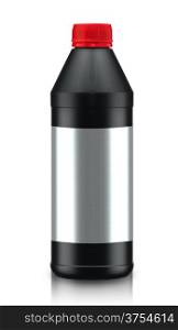 Black Oil Bottle isolated on white background. (with clipping work path). Black Oil Bottle