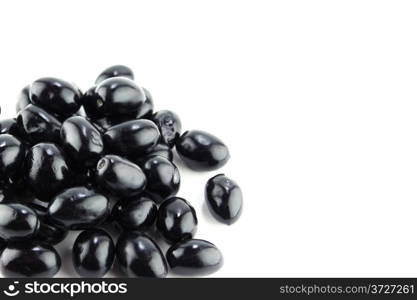 Black Olives on a white background