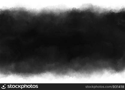 Black paint brush stroke on white background with copy space