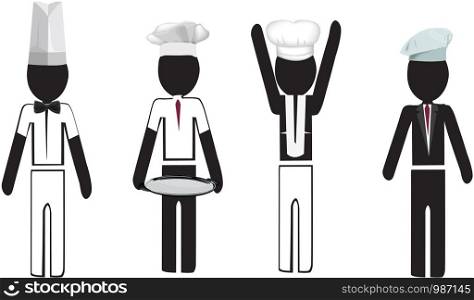 black people dressed as cooks in various positions
