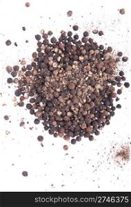 black pepper heap isolated on white background (chaotic version)