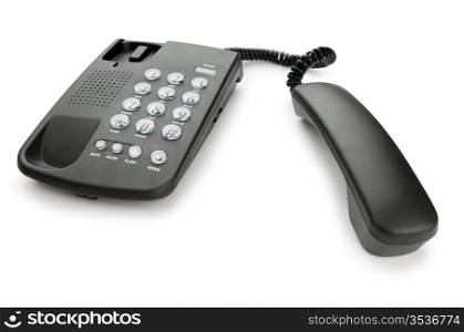 Black phone isolated on the white background