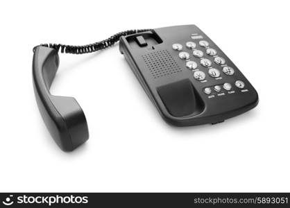 Black phone isolated on the white background