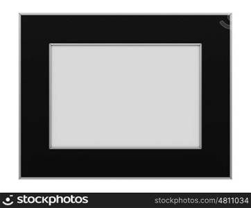 black photo frame isolated on white background. 3d illustration