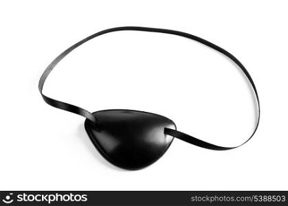 Black pirates eye patch isolated on white