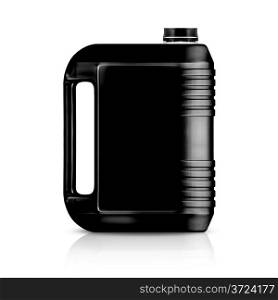 Black plastic gallon, jerry can isolated on a white background. (with clipping work path)
