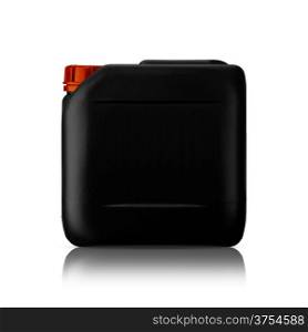 Black plastic gallon, jerry can isolated on a white background. (with clipping work path)