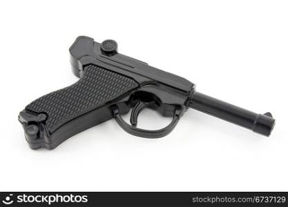 black plastic gun isolated on white background