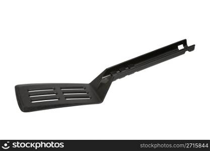 Black plastic spatula isolated on a white background with clipping path