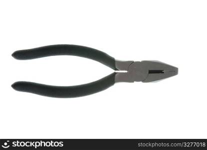 Black pliers isolated on a white background.