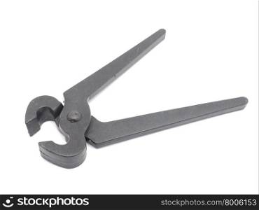 black pliers on a white background