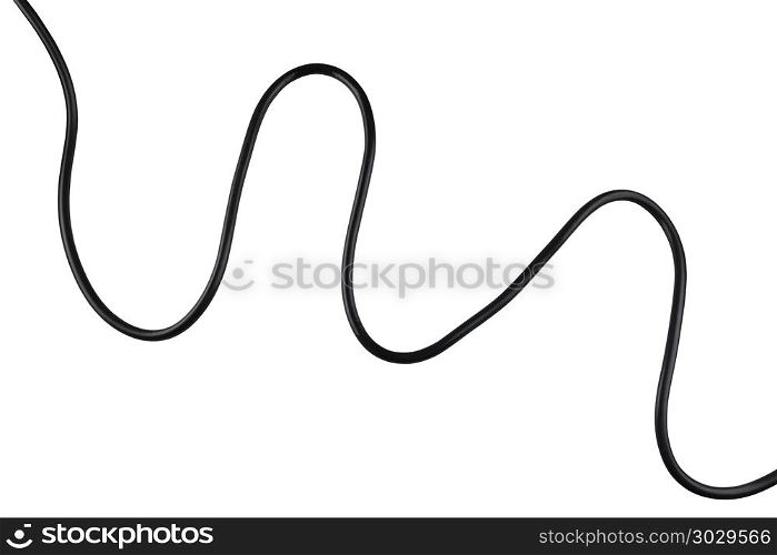 Black power cable line isolated on white background.. Black power cable line isolated on white background and have clipping paths.
