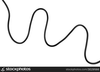 Black power cable line isolated on white background.. Black power cable line isolated on white background and have clipping paths.