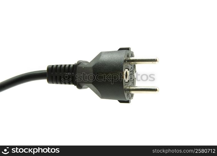 black power plug isolated on a white