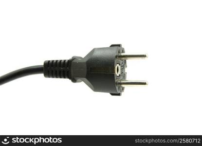 black power plug isolated on a white