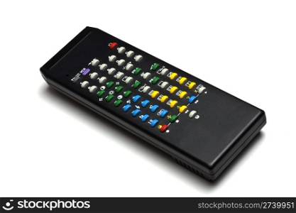 Black remote control isoated on white background