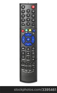 Black remote control isolated on white background