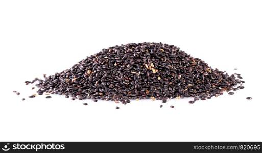 Black rice isolated on a white background