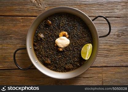 Black rice Paella recipe for two from Valencia Spain