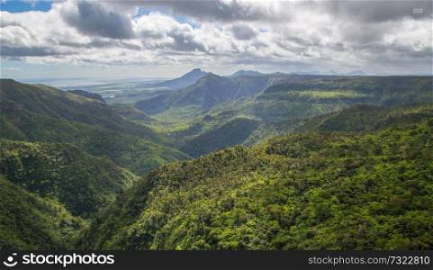 Black River Gorges Viewpoint Mauritius Panorama.. Black River Gorges Viewpoint Mauritius Panorama