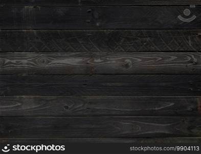 Black rough wood board background texture. Wallpaper. Black wood board background texture