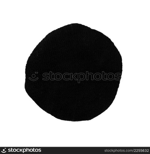 Black round hand painted ink blob circle design element. Black round hand painted ink blob circle