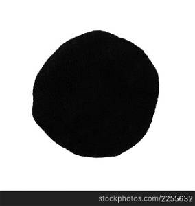 Black round hand painted ink blob circle design element. Black round hand painted ink blob circle