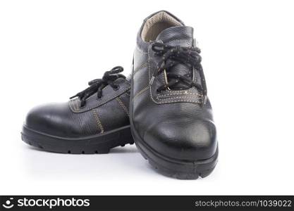 Black Safety Shoe Isolated on Over White Background