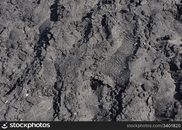 black sand beach background or texture in Greece