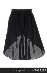 Black Satin Women&rsquo;s skirt. Isolate on white.