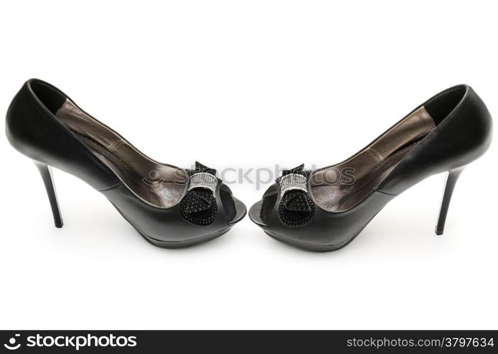 black shoes isolated on a white background
