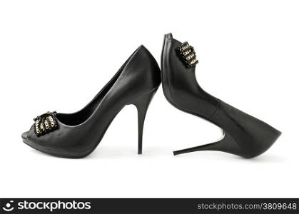 black shoes isolated on a white background