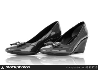 Black shoes isolated on the white background