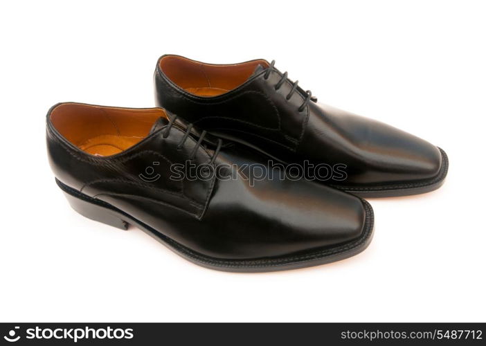 Black shoes isolated on the white background