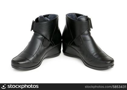 Black shoes isolated on the white background