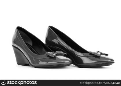 Black shoes isolated on the white background