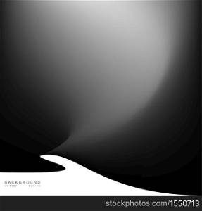 Black silk drapery waves background. Abstract vector wave