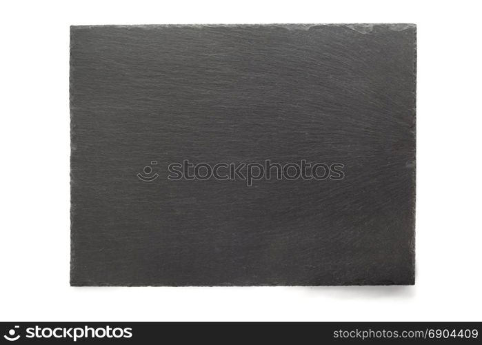 black slate signboard isolated on white background