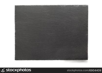black slate signboard isolated on white background